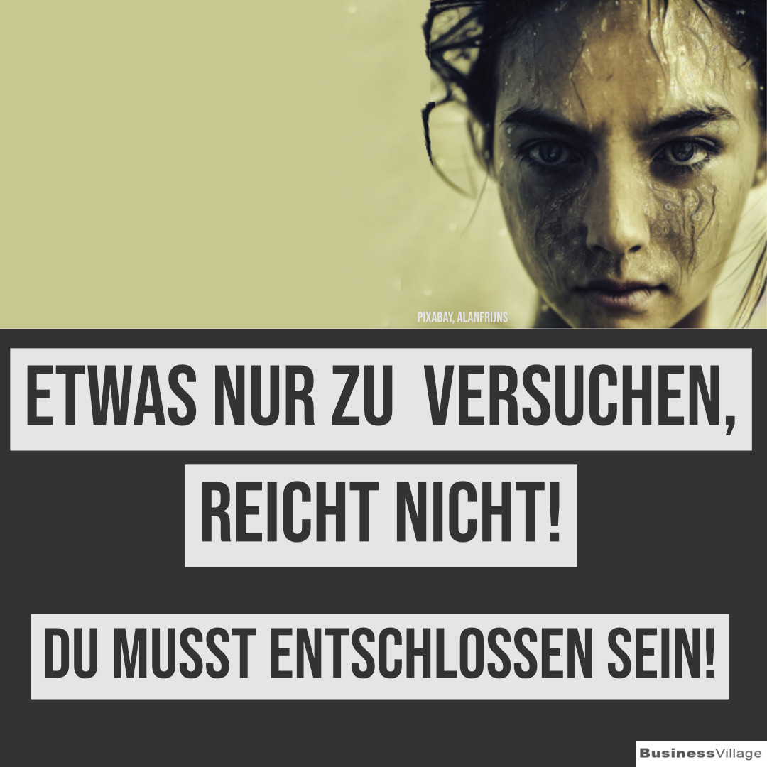 Etwas nur zu versuchen reicht nicht du musst entschlossen sein! BusinessVillage Verlag für